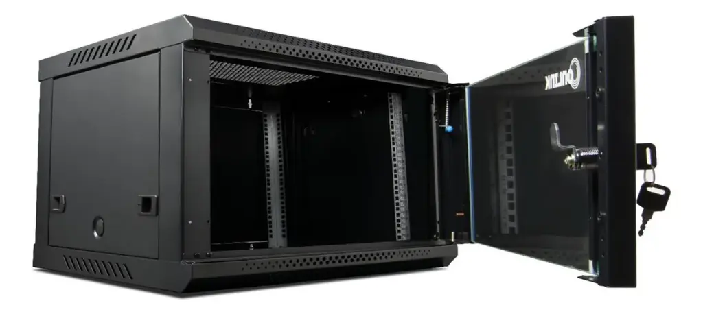 RACK DE PARED CERRADO FIJO 6U 600X450X368MM CON PUERTA DE VIDRIO ONLINK OL-WS6406