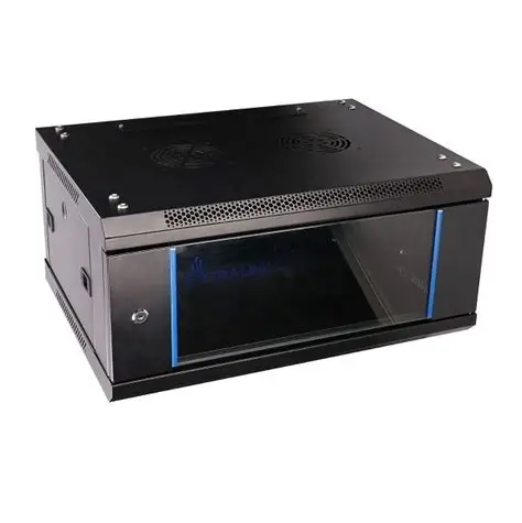 RACK DE PARED CERRADO FIJO ONLINK 4U 600X450X280MM CON PUERTA DE VIDRIO 3 CERRADURA WM604