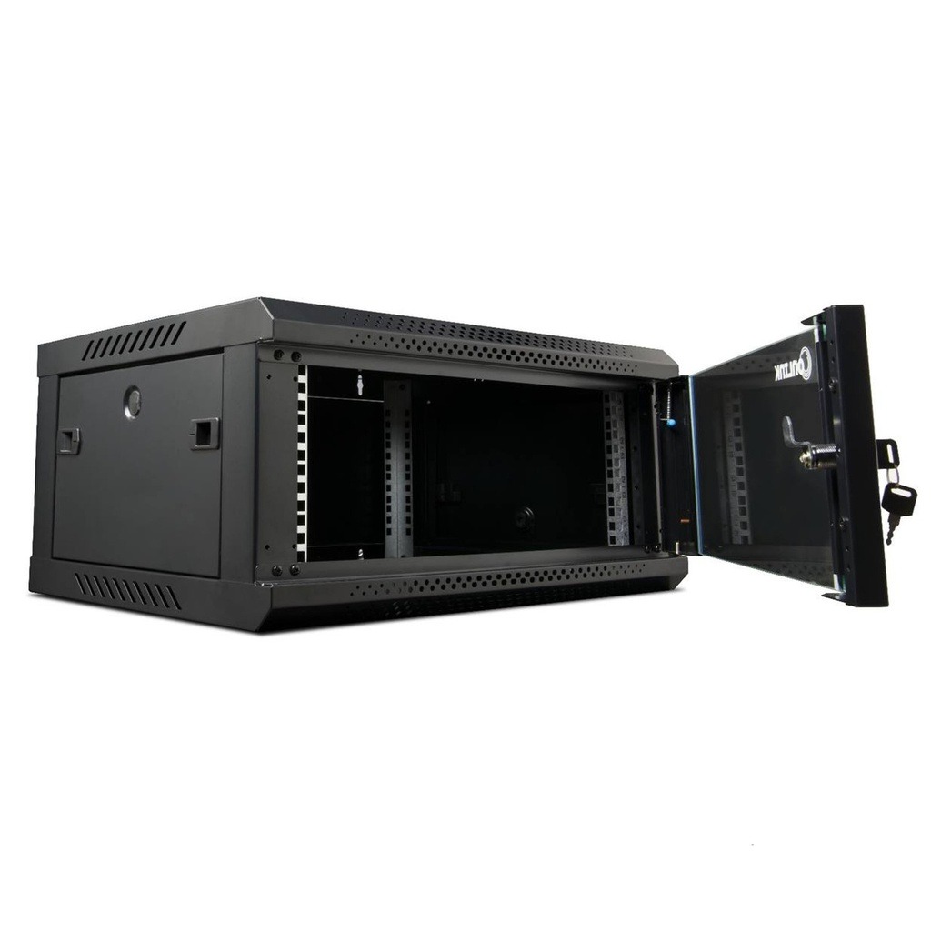 RACK DE PARED CERRADO FIJO ONLINK 4U 600X450X280MM CON PUERTA DE VIDRIO 3 CERRADURA WM604