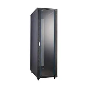 RACK GABINETE DE PISO CERRADO ONLINK 42U 600X800X2054MM CON PUERTA FRONTAL DE VIDRIO Y DOBLE PUERTA TRASERA DE MALLA AS6842-VDM|600X800