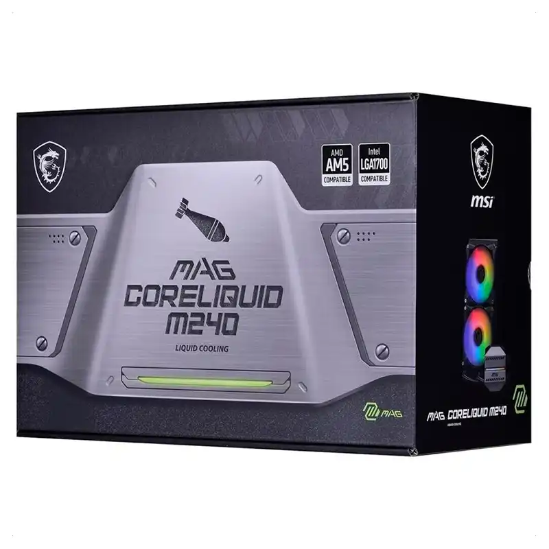 DISIPADOR LIQUIDO | MSI | MAG M240 | COOLERLIQUID | INTEL LGA1700 | AMD | AM5 | ARGB | 240MM