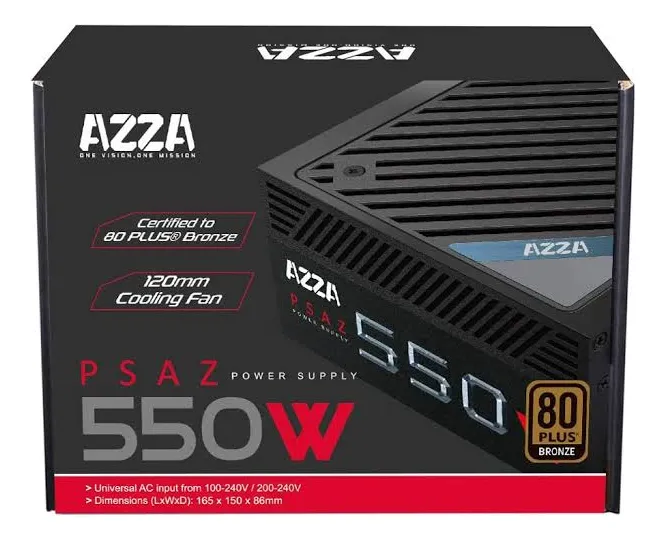 FUENTE DE PODER | AZZA | 550W | 80 PLUS BRONZE