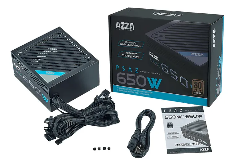 FUENTE DE PODER | CERTIFICADA | AZZA | 650W | 80 PLUS BRONZE | PSAZ-650W