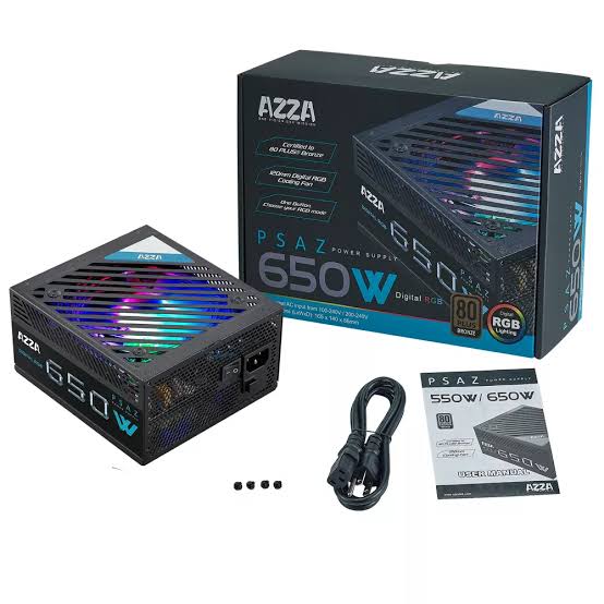 FUENTE DE PODER | CERTIFICADA | AZZA | 650W | 80 PLUS BRONZE | RGB | PZA-650W-ARGB