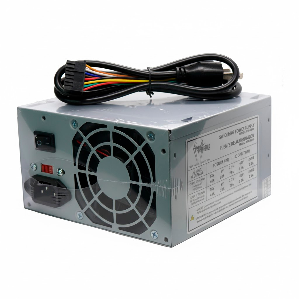 FUENTE DE PODER | SPIDERTEC | 600W | SATA | ATX | 2.2 | 20+4 | ATX-600W