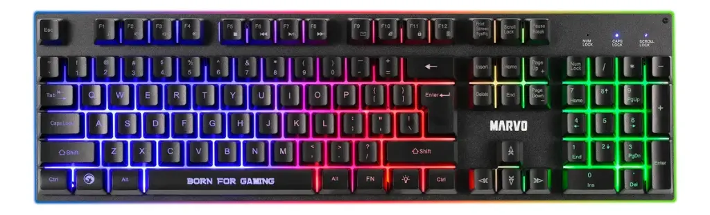 KIT TECLADO Y MOUSE GAMING | MARVO | CM416 | SP LOOT 40 | 4 EN 1 | RGB | USB 7.1