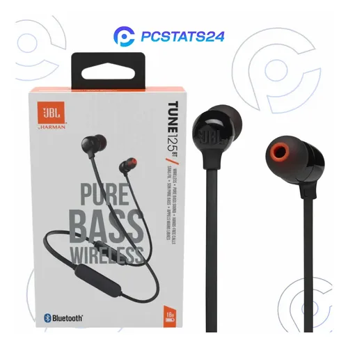 AUDIFONOS CON MICROFONO JBL TUNE 125 BT | BLUETOOTH 5.0 | INALAMBRICO | CARGA RAPIDA | NEGRO | 100% ORIGINAL