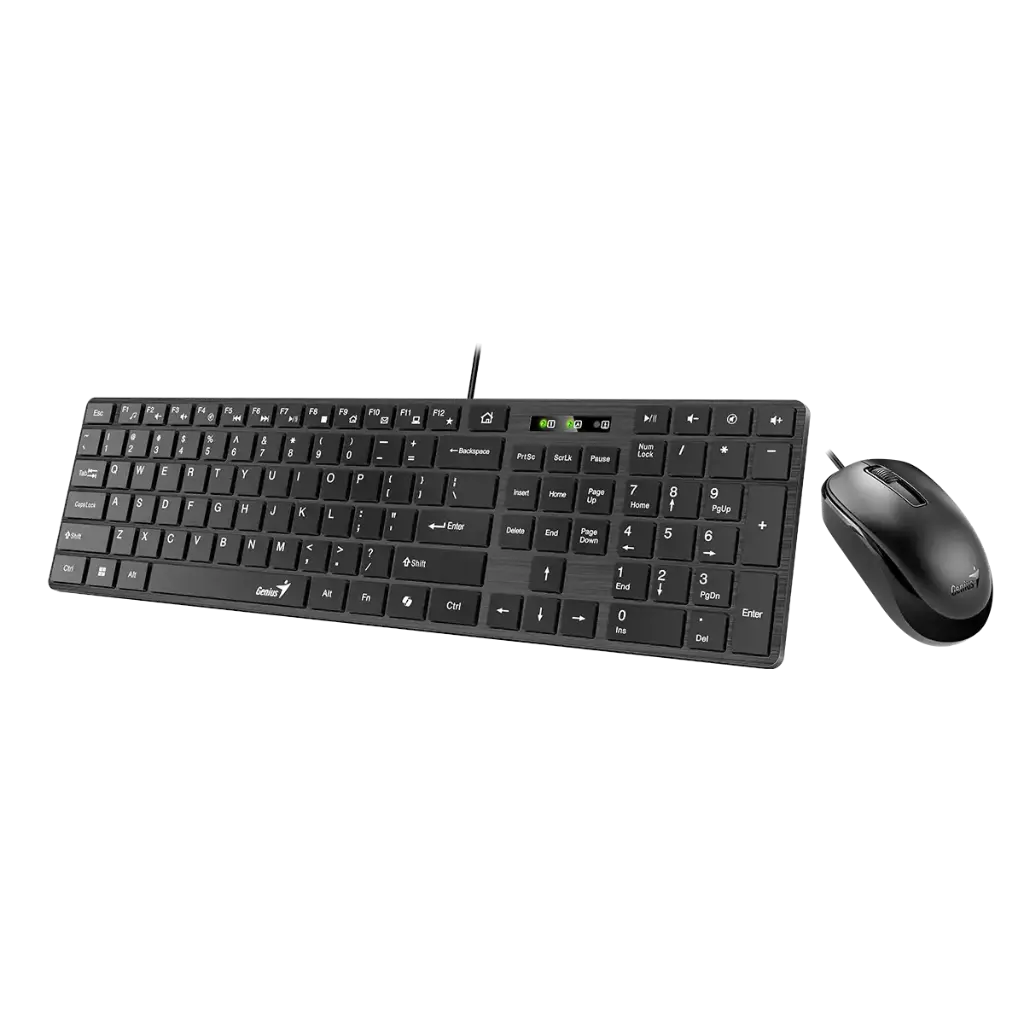 KIT TECLADO Y MOUSE | GENIUS | SLIMSTAR C126 | 1000DPI | 3 BOONES | ESPAÑOL | USB | NEGRO