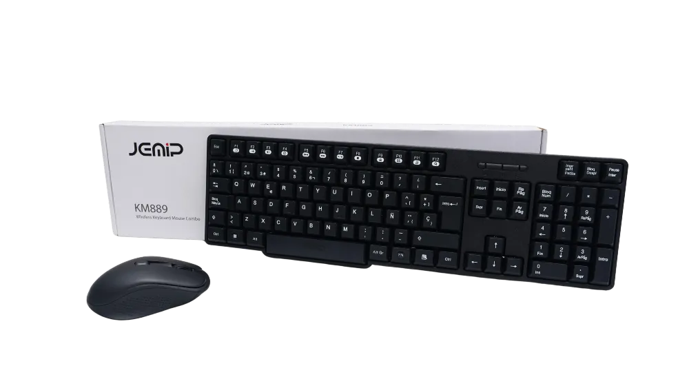 KIT TECLADO Y MOUSE | JEMIP | AVANT GARDE | INALAMBRICO | 1600DPI | 3 BOTONES | USB | ESPAÑOL | NEGRO