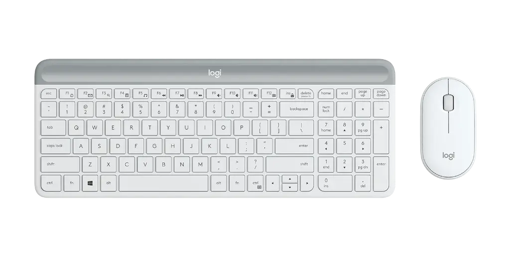 KIT TECLADO Y MOUSE | LOGITECH | MK470 | USB | INALAMBRICO | SLIM | INGLES | BLANCO