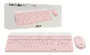 KIT TECLADO Y MOUSE | LOGITECH | SLIM | MK470 | 1000DPI | 3 BOTONES | INALAMBRICO | ESPAÑOL | USB | ROSADO