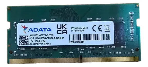 MEMORIA RAM | ADATA | 8GB | DDR4 | 3200MHZ | SODIMM PARA PC | AD4U32008G22