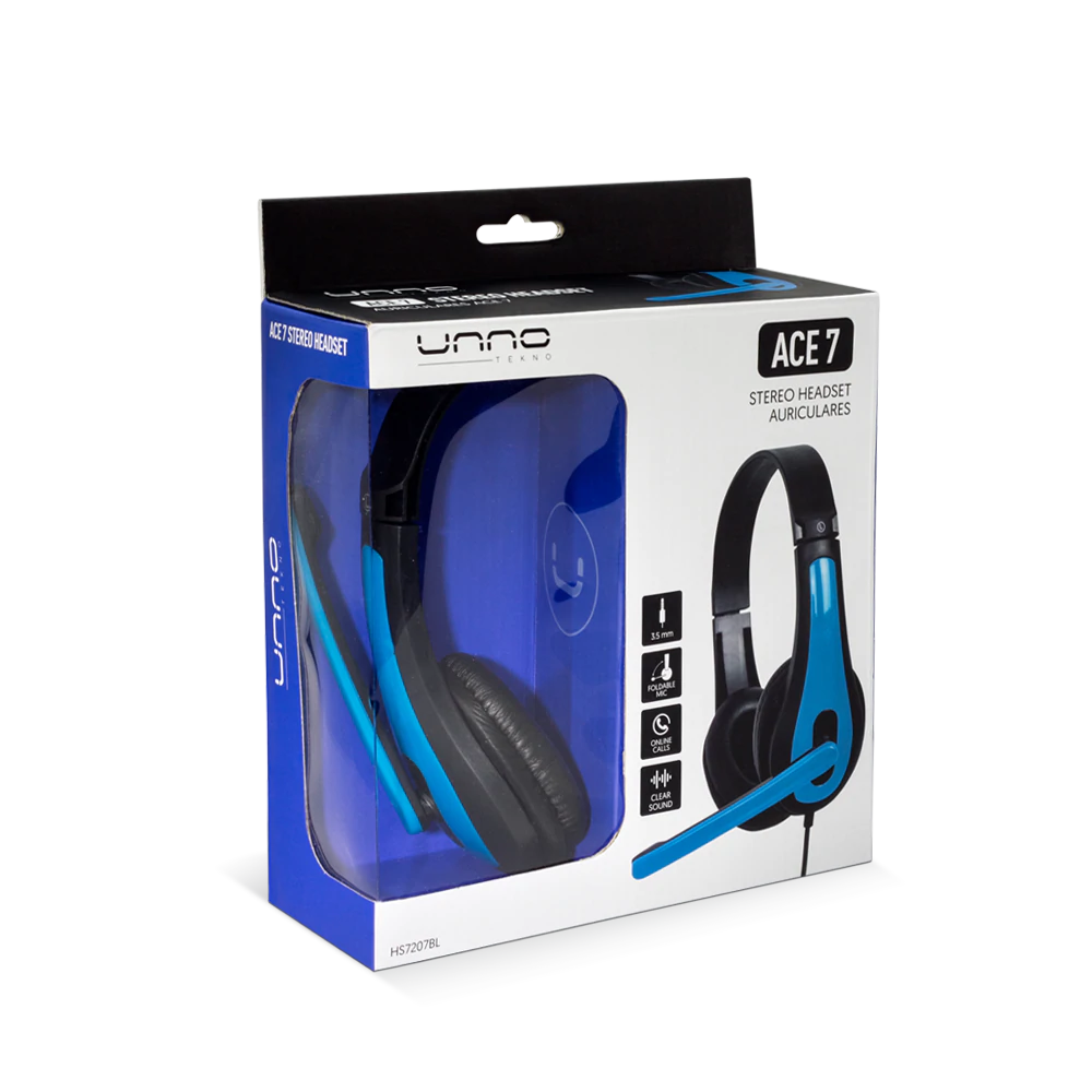 AUDIFONOS UNNO TEKNO ACE 7 MICROFONO 3.5MM HS7207BL