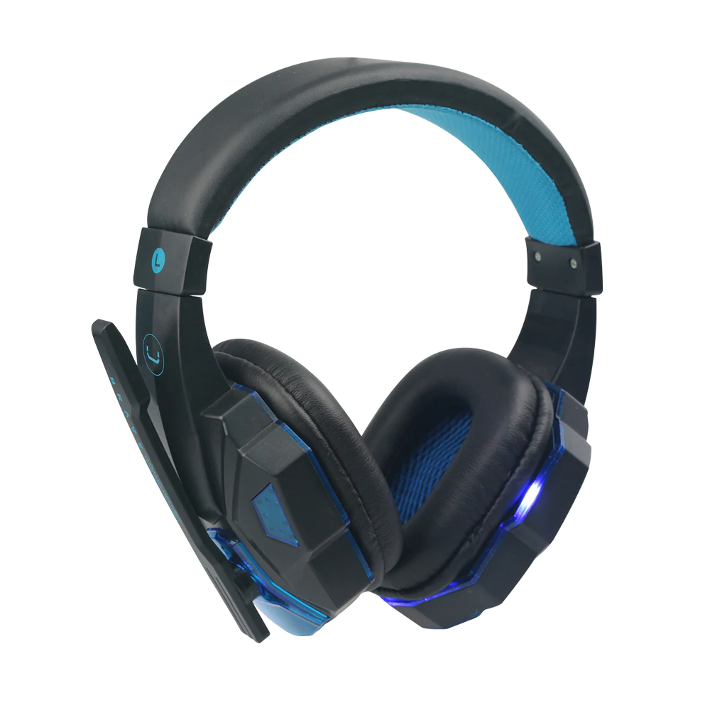AUDIFONOS UNNO TEKNO GAMING BRAVE MICROFONO 3.5 USB LUCES AZUL HS7230BL