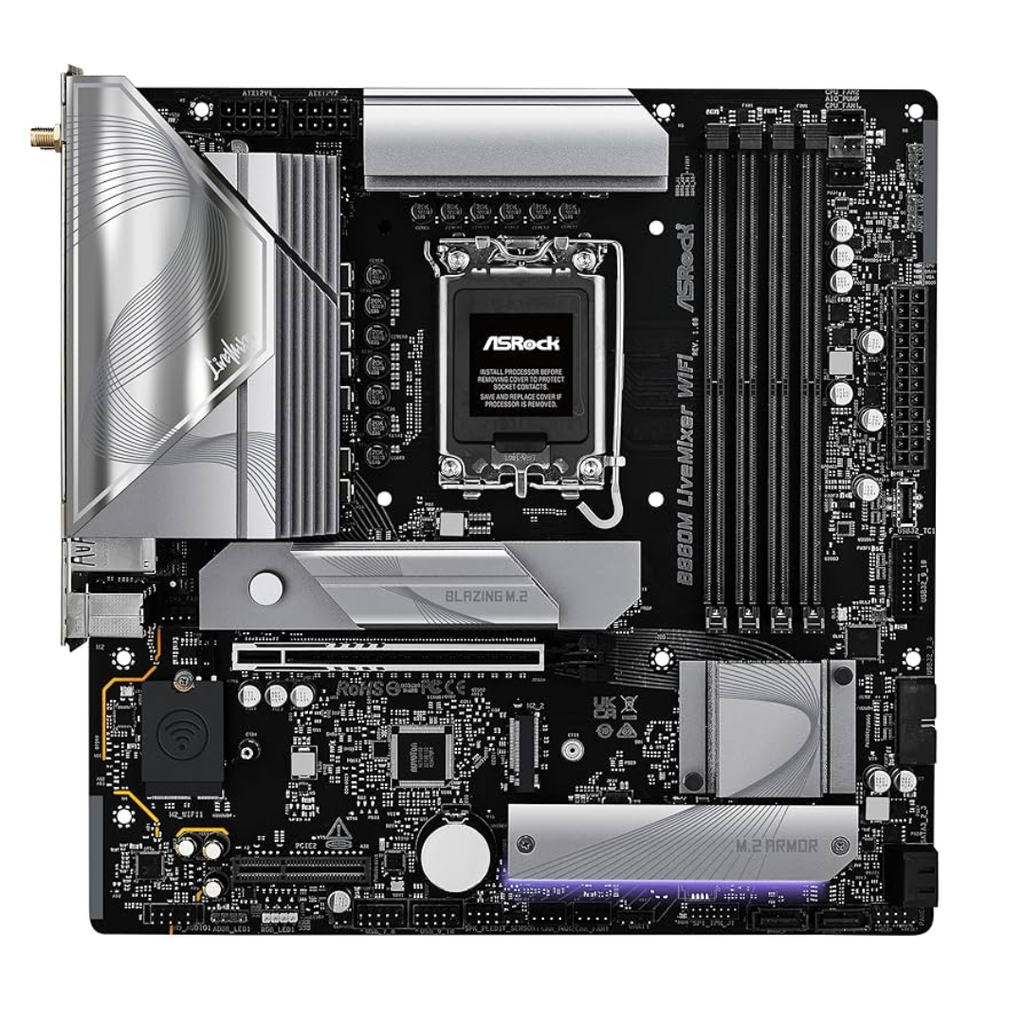 ASROCK B860M LIVE MIXER | WIFI 6E INTEL CORE ULTRA | DDR5 8666 MHZ 256GB M.2 | LGA1851 | B860 MATX PCIE 5.0 SATA 3