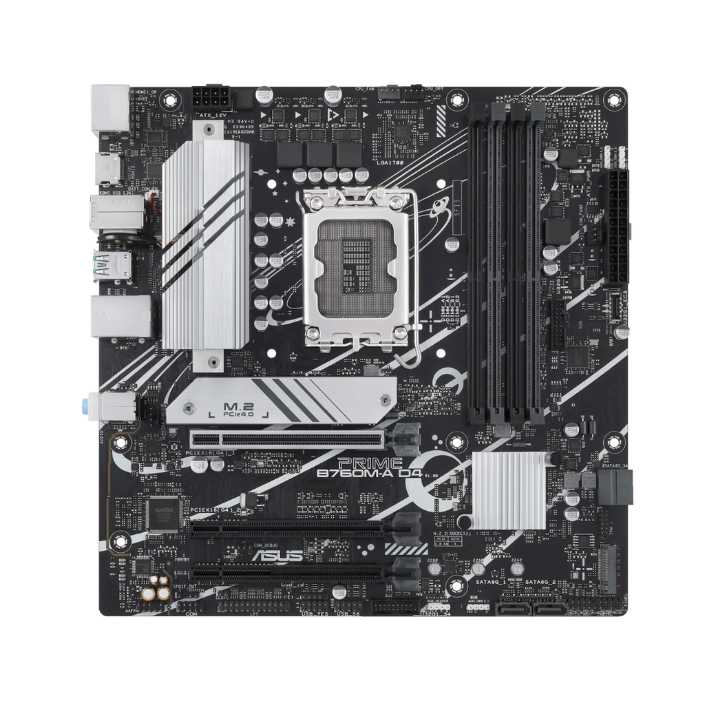 ASUS PRIME B760M-A INTEL B760 (LGA1700) 13|12VA DDR4 2XM.2, LAN DE 2.5 GB, DP, HDMI DUAL, SATA 6 GBPS, USB TRASERO 3.2