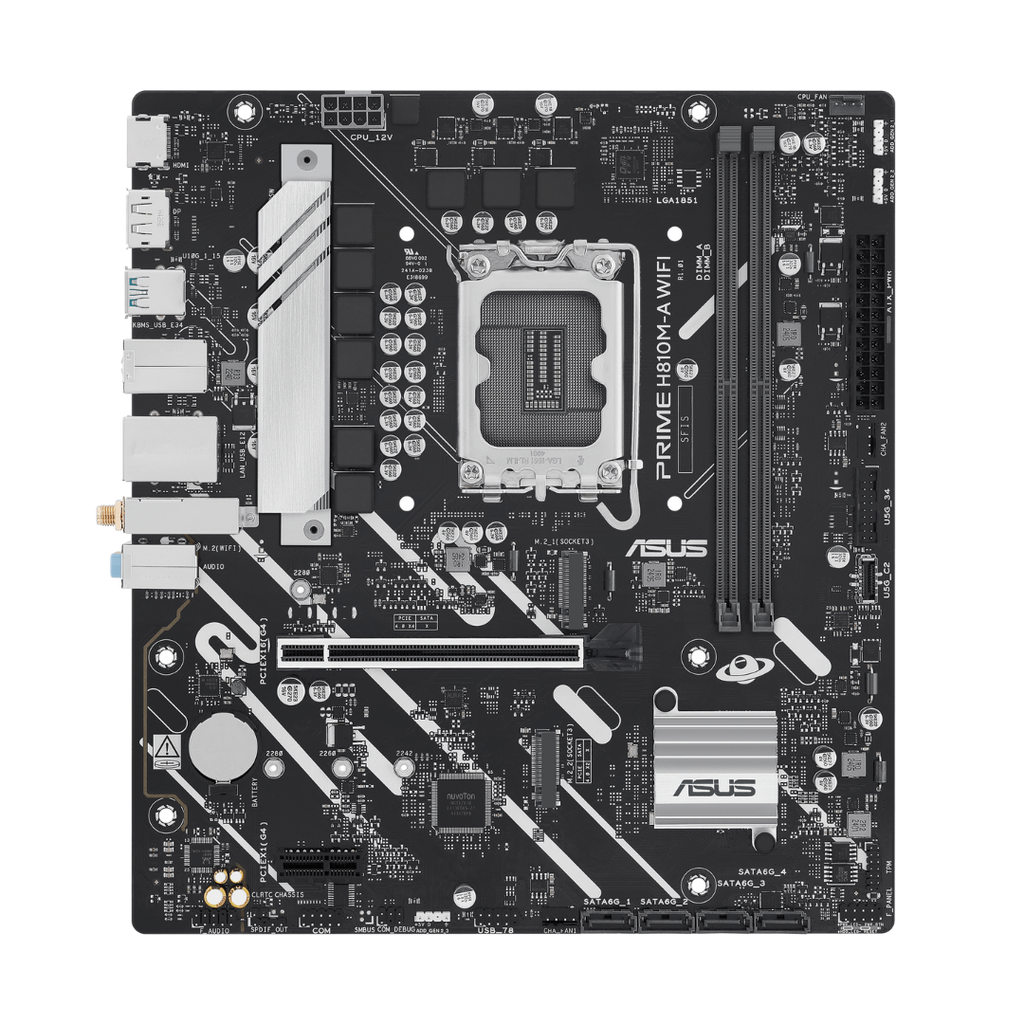 ASUS PRIME H810M-A WIFI-CSM INTEL® H810 LGA 1851 MATX MOTHERBOARD, WIFI 6 4X DDR5 PCIE 4.0 HDMI DISPLAY PORT