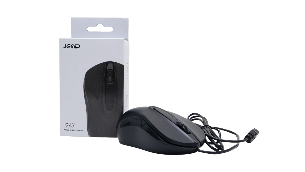 MOUSE JEMIP J216 OPTICO | 1000DPI | 3 BOTONES | USB | NEGRO