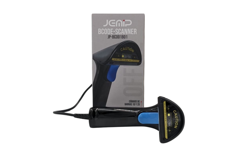 LECTOR DE CODIGO DE BARRA | JEMIP | JP-BC001B02C | CABLE 1.8 METROS | 120FPS | USB-HID | USB-COM | RS232Z | 1D 2D | PDF417-QR-DATA MATIX-AZ
