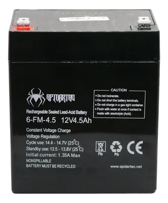 BATERIA SPIDERTEC SELLADA 12V 4.5A 6-FM-4.5 PARA UPS | CERCO | ALARMAS | ETC