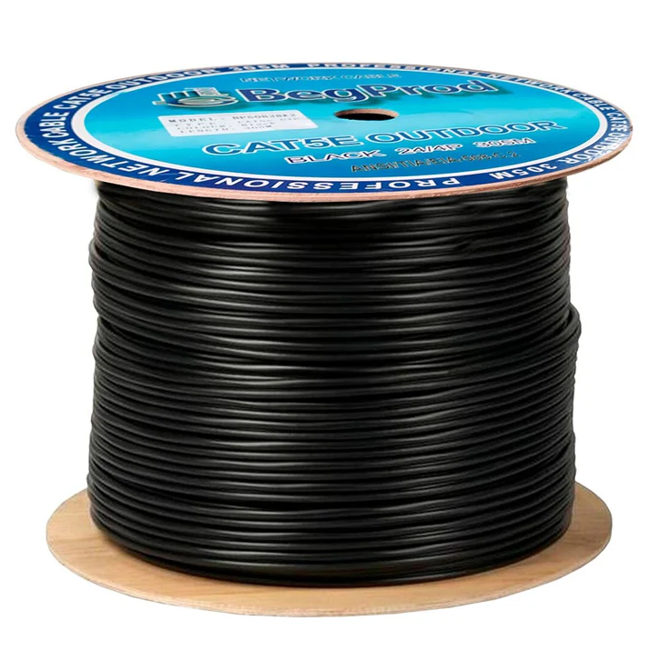 CABLE UTP CAT 5 PARA EXTERIORES BOBINA NEGRO BEGPROD 305 METROS BIMETAL 70|30