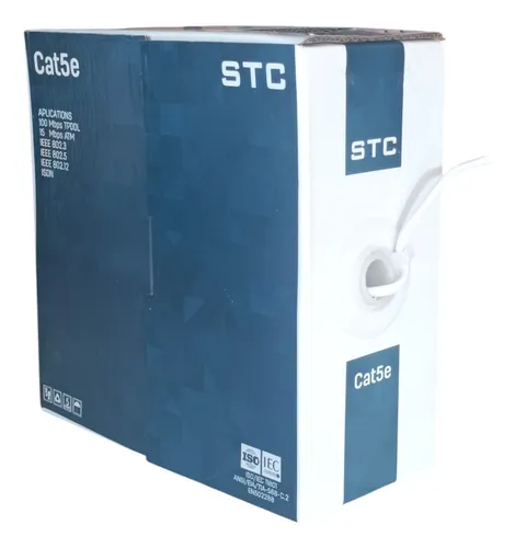 CABLE UTP STC CAT 5E 100MTS COLOR BLANCO STC-CAT5E-100W