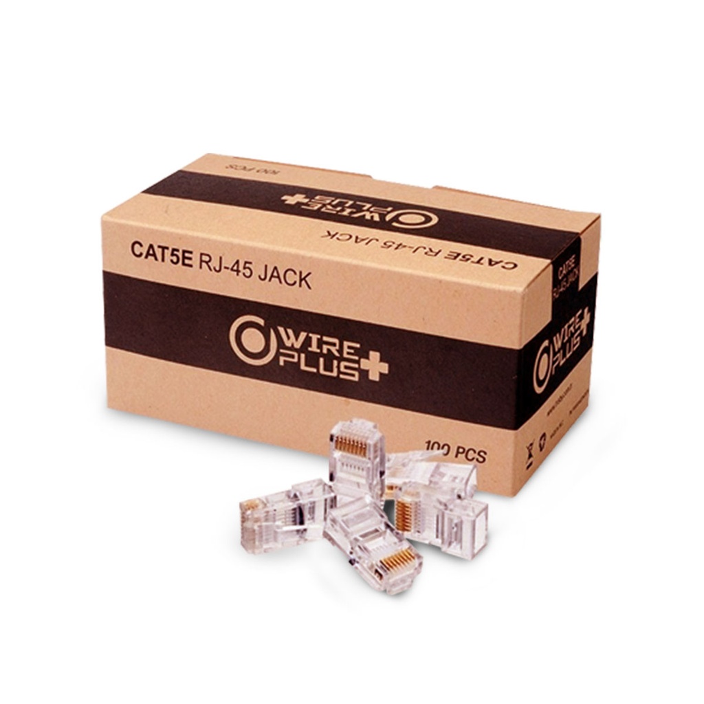 CAJA DE CONECTORES RJ45 CAT5 100 UNIDADES WIREPLUS