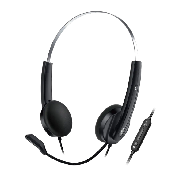 AUDIFONO CON MICROFONO GENIUS HS-230U | CONTROL DE VOLUMEN | USB-A | NEGRO