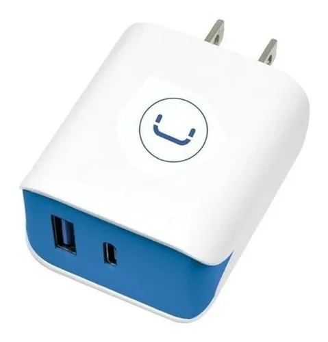 CARGADOR PARED UNNO TEKNO 2 PUERTOS USB - TIPO C 3.4AMP PW5056WT