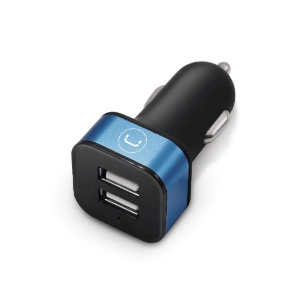 CARGADOR | UNNO TEKNO | 2 PUERTOS USB - PARA CARRO 3.4AMP | 12V | INDICADOR LED | PW5021BK