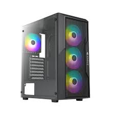 CASE AZZA GAMING CASE MID ATX 211G CRIMSON LED FAN|SIN FUENTE