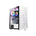 CASE AZZA GAMING SPECTRA ATX MID TOWER BLANCO | 3XUSB | 1HD AUDIO FAN ARGB | VIDRIO TEMPLADO