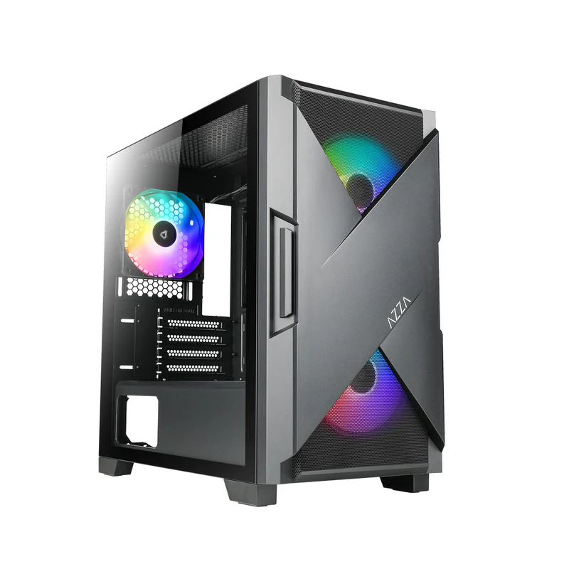 CASE AZZA GAMING CASE MATX 150 XANDER NEGRO 2XUSB ARGB FAN| SIN FUENTE
