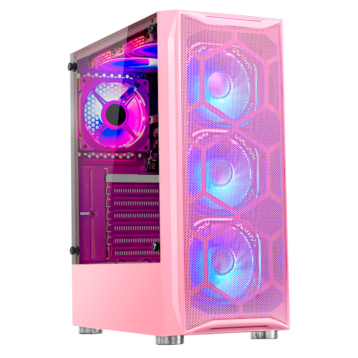 CASE GAMING ATX RJROSADO SIN FAN SIN FUENTE
