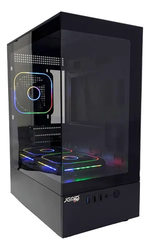 CASE JEMIP GAMING NEBULA JPB383 NEGRO MICRO-ATX | HUB + CONTROL ARGB | 3 FAN 12CM | 2 USB 3.0 | TIPO C | HD AUDIO | VID