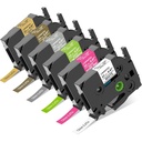 CINTA ETIQUETADORA | BROTHER | P-TOUCH | TZE 0.472 IN X 0.47 LAMINADA | TZ | 1/2 PULGADA | PT-D210 | D220 | H110 | D200 | PACK 6
