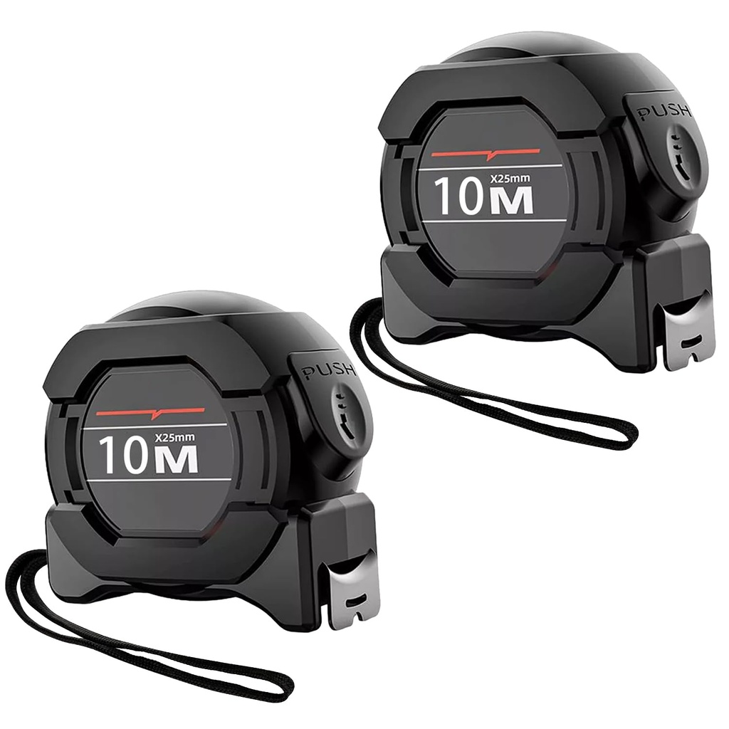 CINTA METRICA METRO FLOURECENTE 10 MTS 25MM CARCASA NEGRA