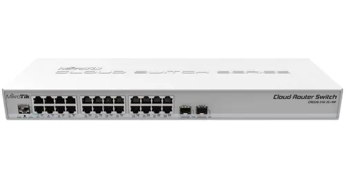 CLOUD SMART SWITCH | MIKROTIK | 24 PUERTOS | GIGABIT | 2 SFP + ROUTER RM | SWITCH OS CRS326-24G-2S+RM