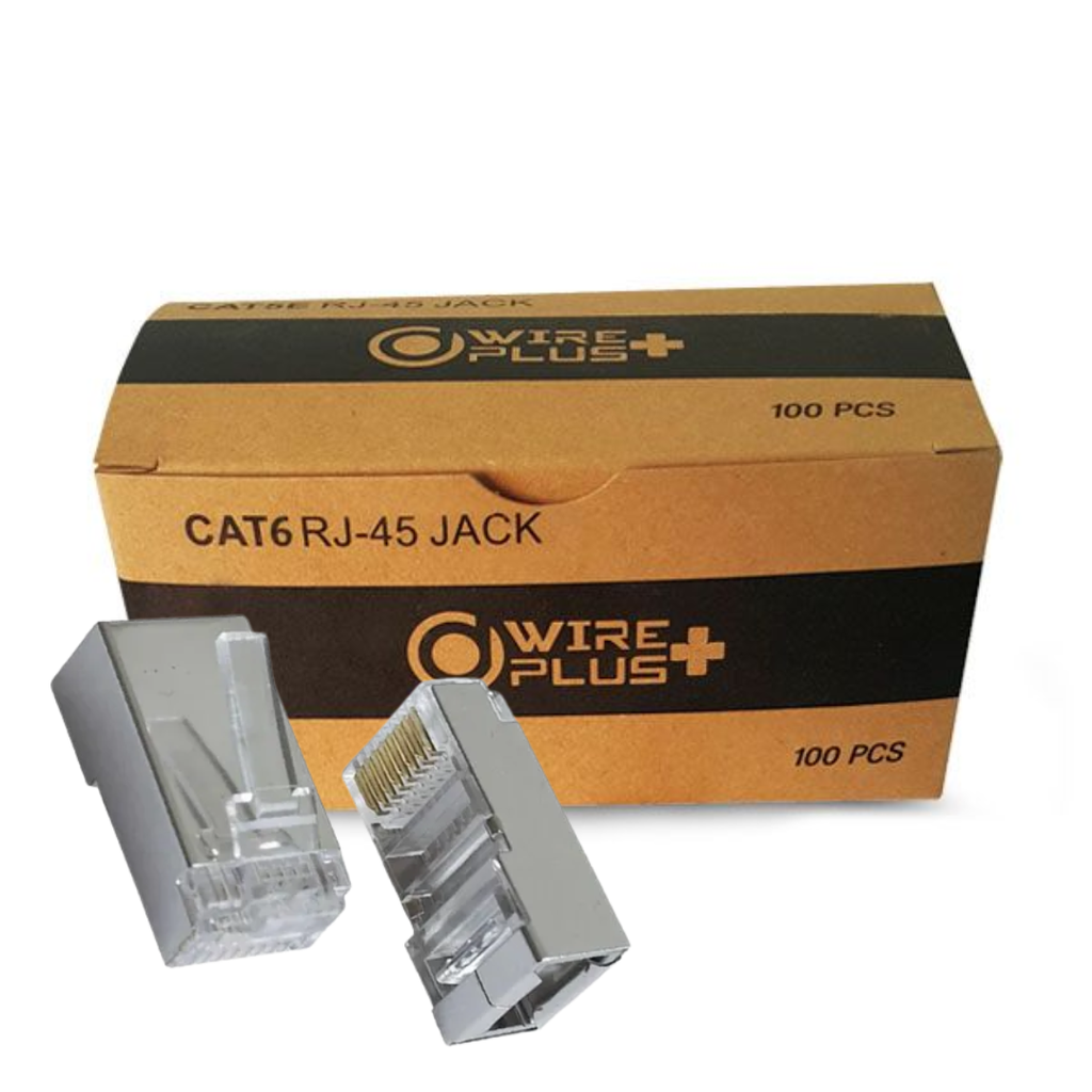 CONECTOR RJ45 WIREPLUS CAT 6 BLINDADO CAJA 100 UNIDADES WP-RJ45CAT6-B