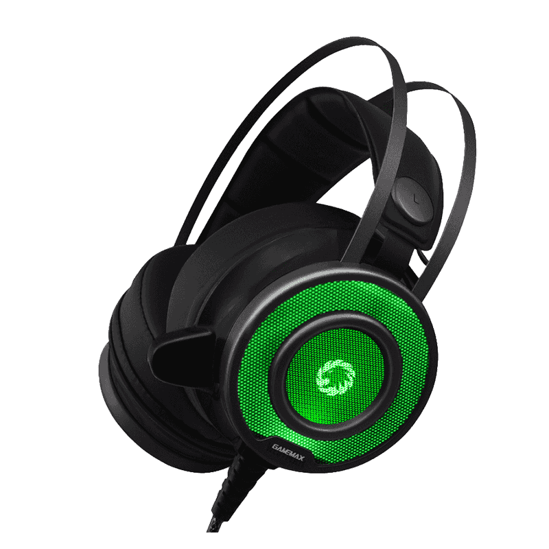 AUDIFONOS CON MICROFONO GAMEMAX GAMING HG200 | 3.5MM | 50MM | LED 7 COLORES | USB-C | NEGRO