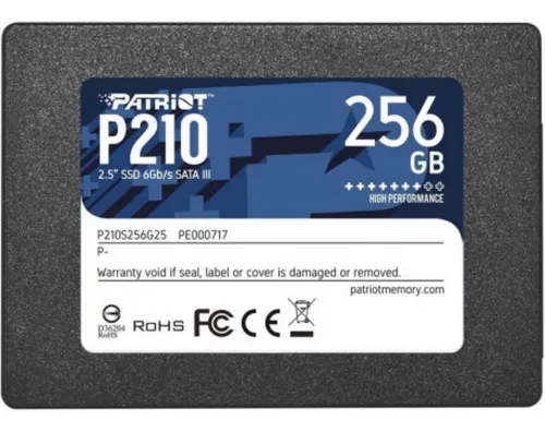 DISCO DURO SOLIDO | PATRIOT | 256GB | SSD | 2.5" | 3D NAND | SATA III | P210S256G25