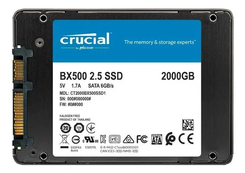 DISCO SOLIDO | CRUCIAL | 2TB | SSD | 2.5" | BX500