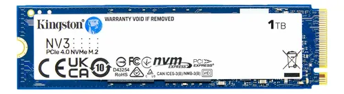 DISCO SOLIDO KINGSTON 1TB M.2 PCIE 4.0 MVME NV3 6000MBPS SNV3S|1000G