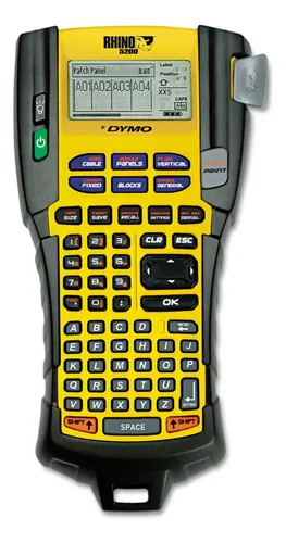 ETIQUETADORA INDUSTRIAL RHINO 5200 DE DYMO AMARILLO NEGRO TECLAS ACCESO RAPIDO
