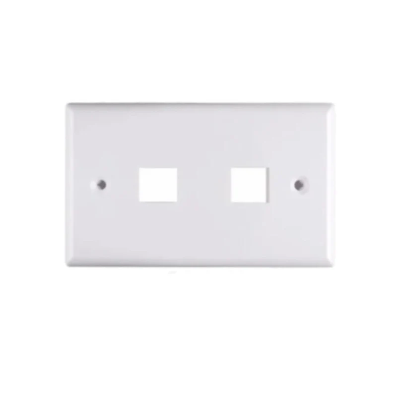 FACE PLATE | DOBLE | 2 TOMAS | BLANCO | WIREPLUSS | WP-FP02-WHITE