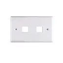 FACE PLATE | DOBLE | 2 TOMAS | BLANCO | WIREPLUSS | WP-FP02-WHITE