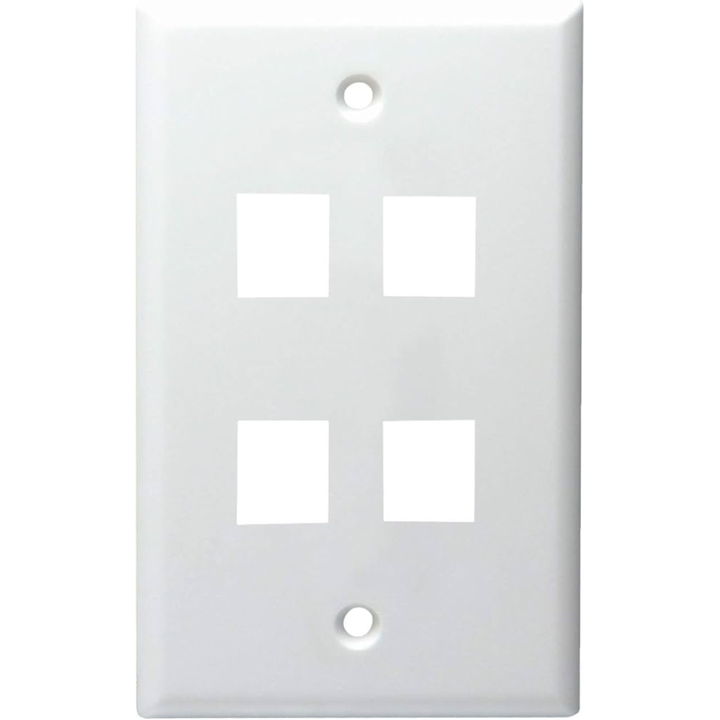 FACE PLATE | STC | 4 TOMAS | BLANCO | 4X2 | STC-FP04