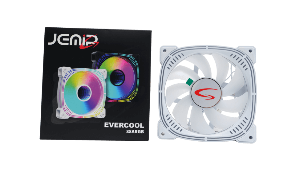 FANCOOLER VENTILADOR JEMIP EVERCOOL RGB BLANCO 12CM JP12-88ARGB-W