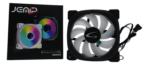 FANCOOLER VENTILADOR JEMIP EVERCOOL 88ARGB NEGRO 12CM JP12-88ARGB-B