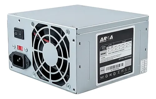 FUENTE DE PODER AROA 600W 24 PINES GRIS 156W MAX POWER